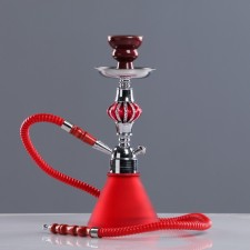 Hind chemical hookah, 32 cm, 1 pipe, chrome mine, red