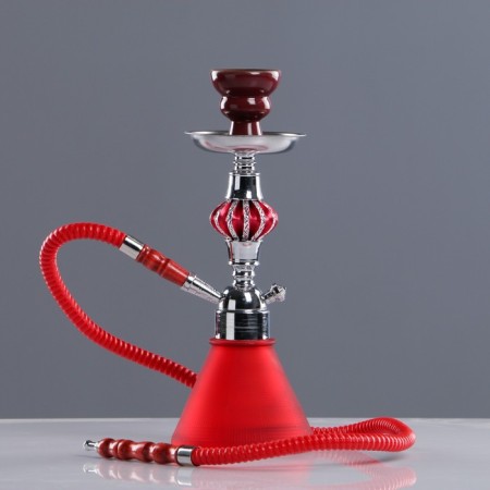 Hind chemical hookah, 32 cm, 1 pipe, chrome mine, red
