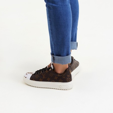 Women's sneakers, dark brown color, size 38-2