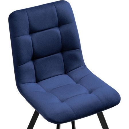 Stool on a metal frame chilli metal/velor, black/blue 43.5x50x87.5 cm-4