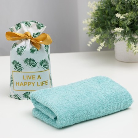 A towel in a bag saving and I "Tropics" 30*60 cm, 100% cotton, 320 g/m2