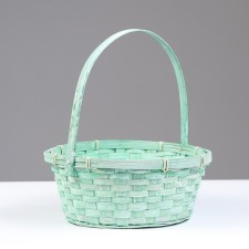 Wicker basket, 26x12/30 cm, green, bamboo