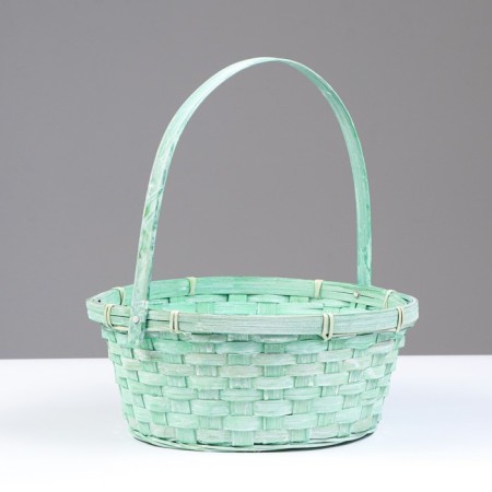 Wicker basket, 26x12/30 cm, green, bamboo