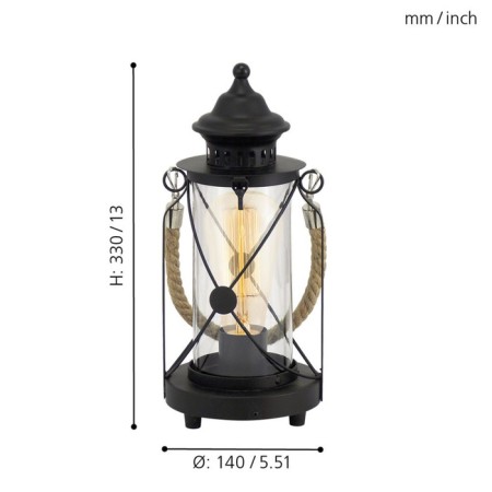 Bradford 1x60W E27 Bradford Lamp 14x14x33cm-5
