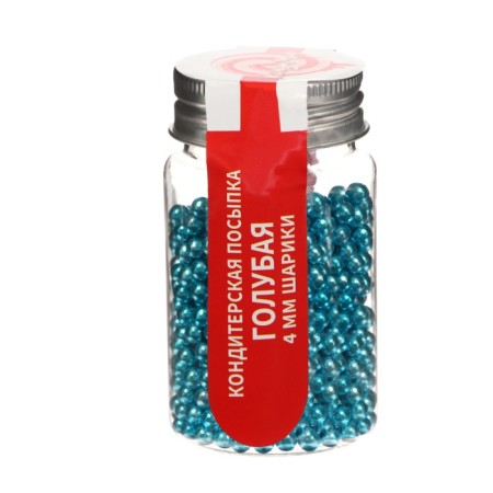 Confectionery sprinkling, blue, balls, 4 mm, 50 g-1