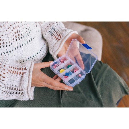 Organizer for decor, with removable cells, 8 departments, 10.5 × 6.7 × 2.2 cm, the color is transparent-3