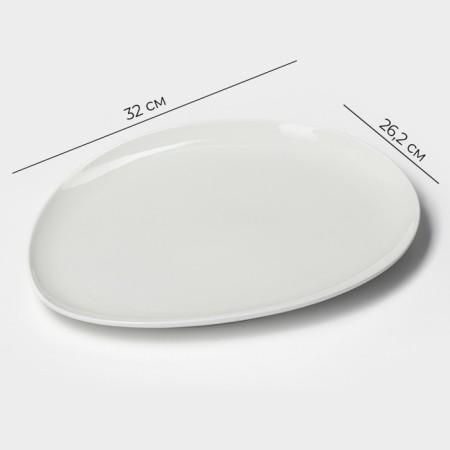Porcelain Serving dish Magistro "Blanche", D = 32 cm, white color-1
