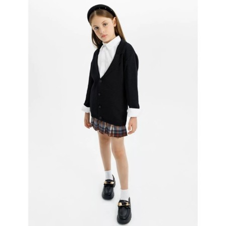 Knitted jacket for a girl, height 134-140 cm, black color-6