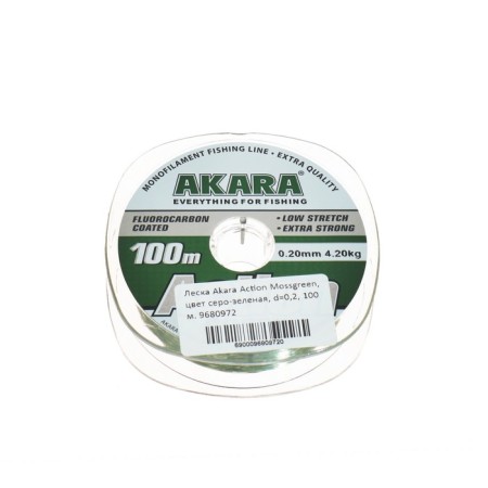 AKARA ACTION MOSSGREEN FRART, DIAMETH 0.2 mm, test 4.2 kg, 100 m, gray-green