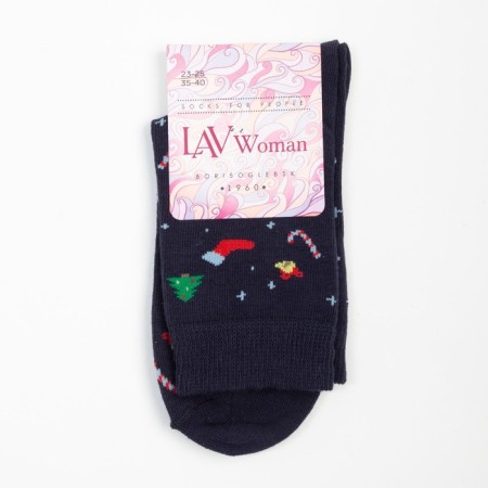 Women's socks, blue color, size 23-25-4