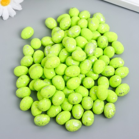 Easter decor "Egg - silver speck" set 100 pcs green 1.5x1.8 cm, 8x8x8 cm-1