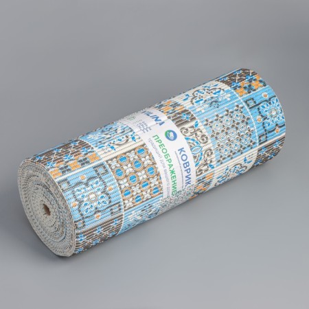 Bathroom rug "Transfiguration", width 65 cm, roll 15 m, orange-blue color-4