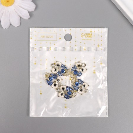 Decor for creativity metal, rhinestones "owl" gold 2.1x3x0.4 cm-3