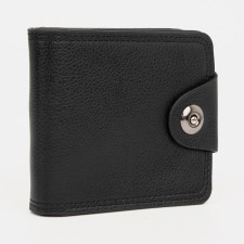 Male purse for magnet, department for bills, for maps, for coins, black color