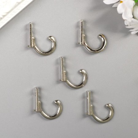 Metal hook (set 5 pcs) silver 2.7x0.6 cm-2