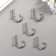 Metal hook (set 5 pcs) silver 2.7x0.6 cm