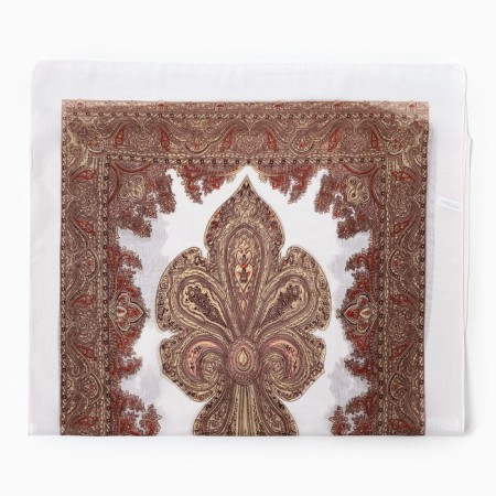 Female textile scarf, white/beige, rr 50*160-2