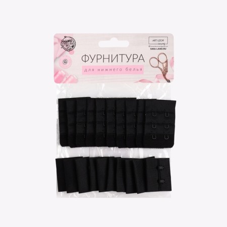 Flasp for the bra, 3 rows 2 hooks, 3.3 × 2.8 cm, 3.3 × 5 cm, 10 pcs, black color is black-2