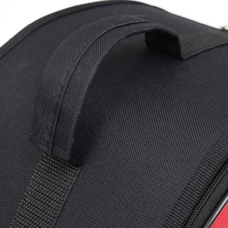 Bag - animal transportation, semicircular with pvc pockets, 37 x 18 x 25 cm, red-6