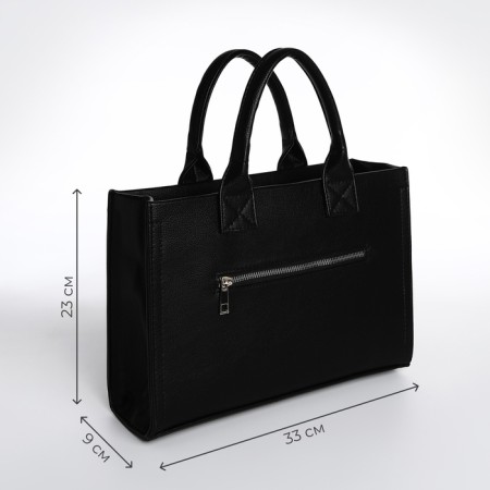 Female bag Textura, tout, average size, black color-3