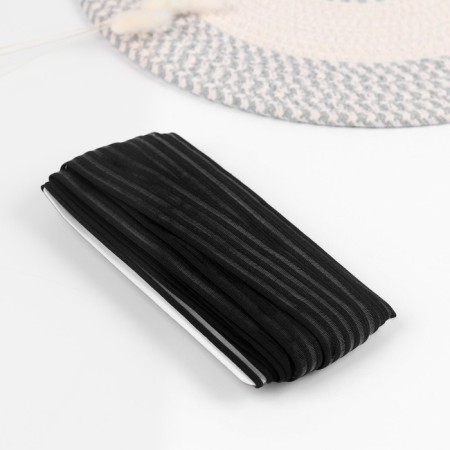 Decorative gum with transparent inserts, 27 mm, 10 ± 1 m, black color