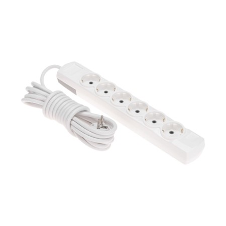 Extension cord Premium 6 nests, 5m, 3x1.5mm², s/s, white rexant