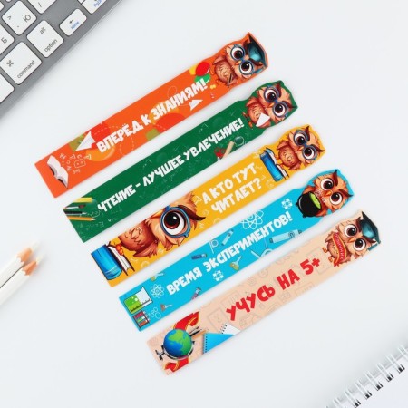 A set of curly cardboard bookmarks for graduation “Success in study! Graduate!" 5 pieces-1