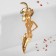 Brooch "Lady" in a hat, red color in gold