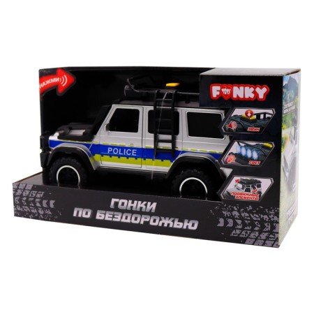 Friction Funky Toys machine "Racing on off -road. Police ", opening doors, with light and sound, 23 cm-2