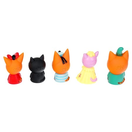 Set for bathing "Three cats: finger theater", 5 figures, on cardboard, in a box-2