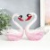 Souvenir glass "Swans in a pink strip with red beak" Set 2 pcs 13.5x6x16 cm