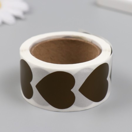 Sticker Paper "Golden Heart" Stretch-layer d = 2.5 cm 300 pcs in roll-2