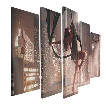 Carty clock, modular "Girl on a swing", silent, 80 x 140 cm