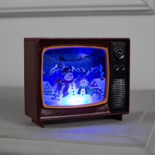 Светодиодная фигура «Телевизор с оленями» 10 × 8 × 4 см, пластик, батарейки CR2032х2, свечение мульти (RGB)
