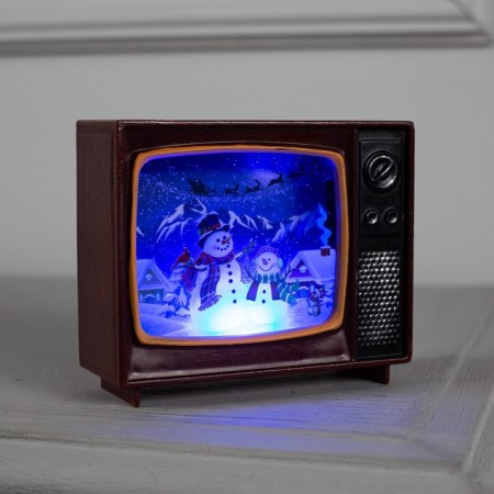 LED figure "TV with deer" 10 × 8 × 4 cm, plastic, batteries CR2032x2, glow of multi (RGB)
