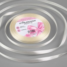 Satin tape, 6 mm × 23 ± 1 m, creamy color No. 02