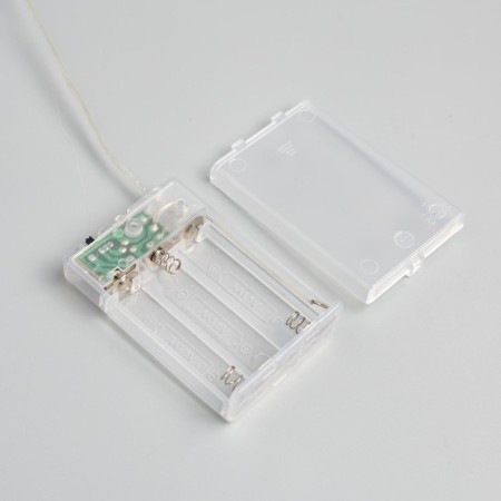 Garland "Mishura" 1 m Rosa, IP20, silver thread, 100 LED, glow white, 2 modes, AAH3-4
