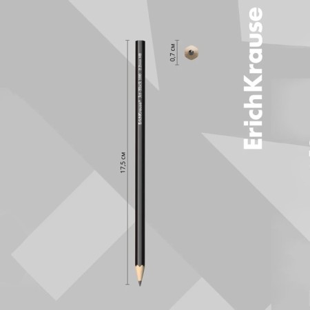 Pencil Chernographic Erichkrause "Jet Black 100", HB, Grifel D = 2.2 mm, wood, hexagonal, in a tube-6