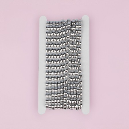 Metallized braid “rectangle”, 8 × 5 mm, 4.5 ± 0.5 m, silver color-1
