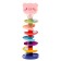 Developing pyramid "get into the basket", 8 elements, pink color
