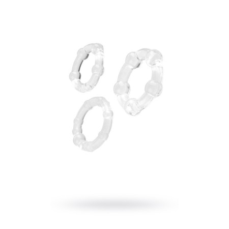 Toyfa A-Toys rings set, silicone, transparent, D 3.5/3/2 cm