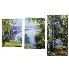 Картина модульная на подрамнике "Березки" 99x65 см.(33х45, 33х50, 33х65)