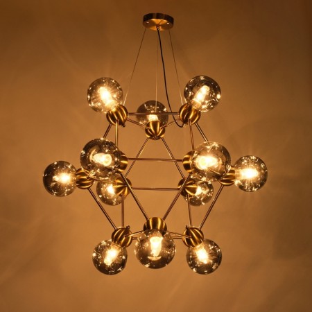 Chandelier "Molecule" 12he27 Brass 80x80x65-115 cm-2