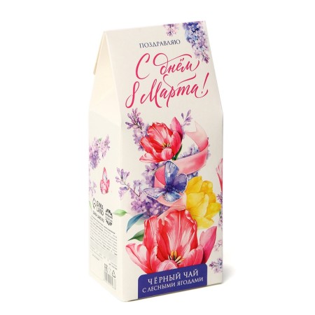 Gift tea "Happy March 8", taste: forest berries, 100 g-3