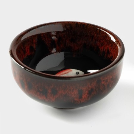 A set for the tea ceremony Ceramic "Lunar Lake", 7 objects: 6 PIAL 50 ml, kettle 150 ml, red color-2