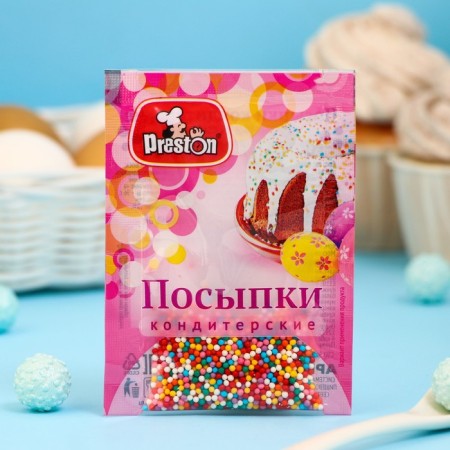 Sprinkling confectionery decorative Preston "Rainbow-Biser", 7 g-1