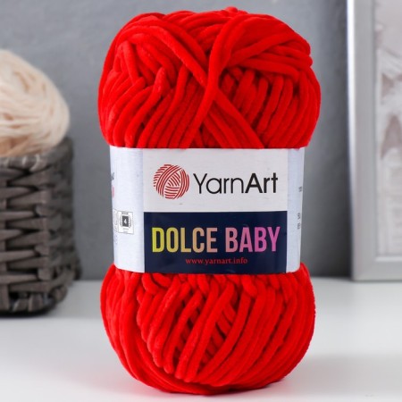 Yarn "Dolce Baby" 100% micropoliester 85m/50 g (748 red)