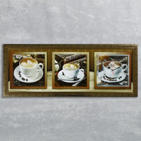 Carty clock is wall, series: kitchen, "coffee ceremony", 35 x 100 cm