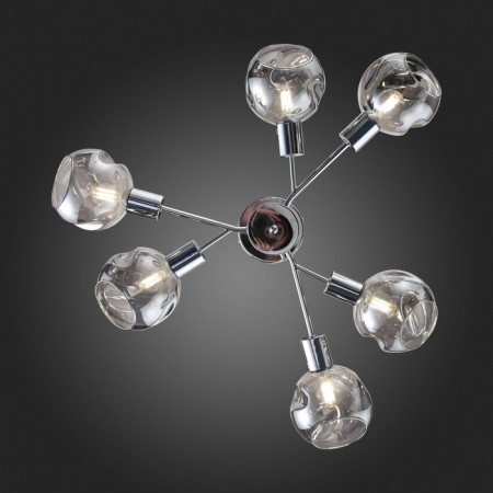 Ceiling EVOLUCE lamp. Sle155102-06. Gentore. 6x60 watts, E14, 65x65x35.5 cm, chromium color-16