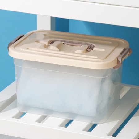 Storage container with a lid of a share, 6.5 l, 31 × 20 × 18 cm, beige color-4